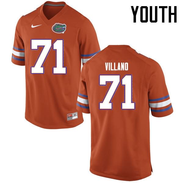 NCAA Florida Gators Nick Villano Youth #71 Nike Orange Stitched Authentic College Football Jersey XPS3464MP